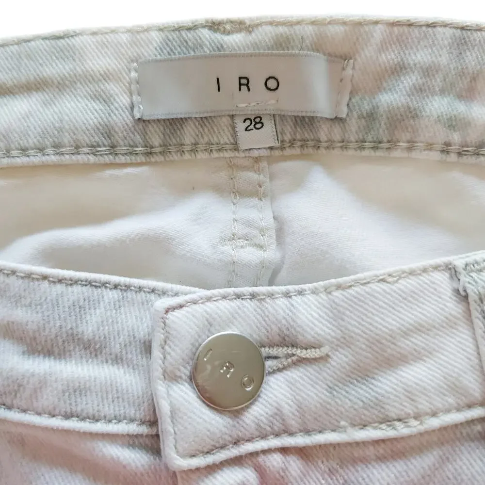 IRO Damia camo print ubran chic paint splatter denim low rise skinny jeans Sz 28 - Picture 7 of 9